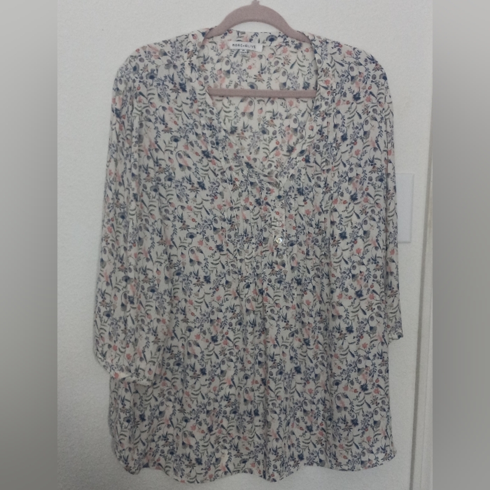 Rose & Olive Multicolor Floral Blouse